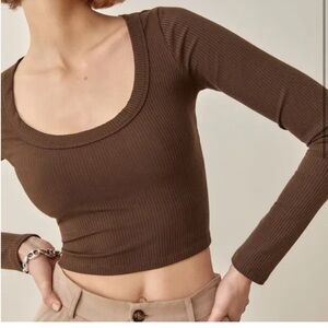 Reformation Long Sleeve Cropped Top